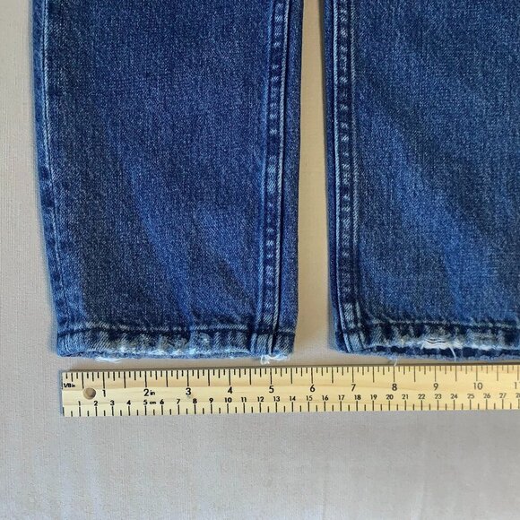 Urban Outfitters BDG Slim Boyfriend Distressed Dark Blue Jeans Emo Grunge - Picture 12 of 13